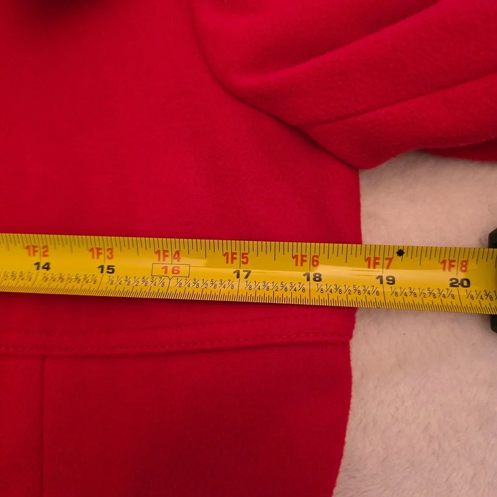 Merona Womens Red Hooded Pea Coat Jacket Zip Snap‎ Front Medium